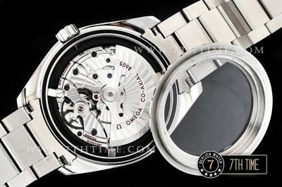 Aqua Terra 150M GMT Smooth Bezel Blue Textured Dial with SS Stick Markers Solid Stainless Steel 316F Bracelet
