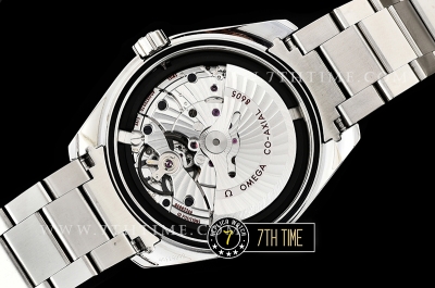 Aqua Terra 150M GMT Smooth Bezel Blue Textured Dial with SS Stick Markers Solid Stainless Steel 316F Bracelet