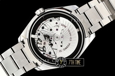 Aqua Terra 150M GMT Smooth Bezel Black Textured Dial with SS Stick Markers Solid Stainless Steel 316F Bracelet