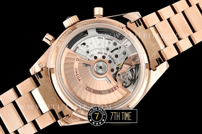 SpeedMaster 57 Co-Axial Rose Gold Plated Bezel Black Dial, Black Subdial with Rose Gold Stick Markers