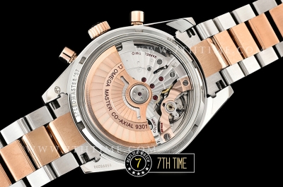 SpeedMaster 57 Co-Axial Two Tone 18K Rose Gold Thick Plated White Dial, White Subdial with Rose Gold Stick Markers