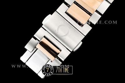 SpeedMaster 57 Co-Axial Two Tone 18K Rose Gold Thick Plated White Dial, White Subdial with Rose Gold Stick Markers