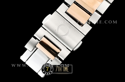 SpeedMaster 57 Co-Axial Two Tone 18K Rose Gold Thick Plated Black Dial, Black Subdial with Rose Gold Stick Markers
