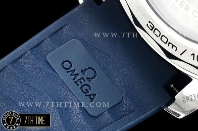Seamaster 300m Co-Axial Blue Ceramic Bezel Blue Ceramic Base Plate Dial (Wavy Textured) with Large Dot Markers Blue Rubber Strap