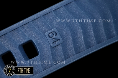 Seamaster 300m Co-Axial Blue Ceramic Bezel Grey Ceramic Base Plate Dial (Wavy Textured) with Large Dot Markers Blue Rubber Strap