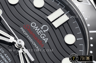 Seamaster 300m Co-Axial Black Ceramic Bezel Black Ceramic Base Plate Dial (Wavy Textured) with Large Dot Markers Black Rubber Strap