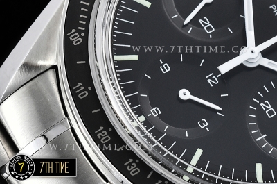 SpeedMaster Alaska Project III Black Metallic Tachymeter Bezel with Numerals Black Dial with Subdials Solid Stainless Steel 316L Bracelet
