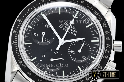 SpeedMaster Alaska Project III Black Metallic Tachymeter Bezel with Numerals Black Dial with Subdials Solid Stainless Steel 316L Bracelet