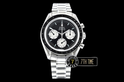 SpeedMaster Alaska Project III Black Metallic Tachymeter Bezel with Numerals Black Dial with White Subdials Solid Stainless Steel 316L Bracelet