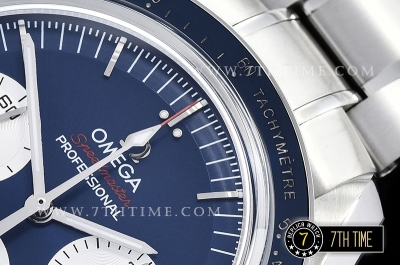 SpeedMaster Alaska Project III Blue Metallic Tachymeter Bezel with Numerals Blue Dial with White Subdials Solid Stainless Steel 316L Bracelet