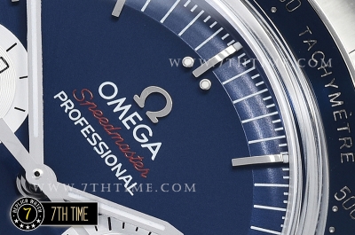 SpeedMaster Alaska Project III Blue Metallic Tachymeter Bezel with Numerals Blue Dial with White Subdials Solid Stainless Steel 316L Bracelet
