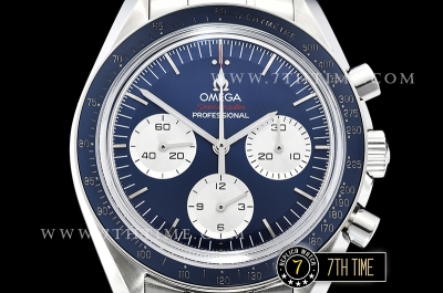 SpeedMaster Alaska Project III Blue Metallic Tachymeter Bezel with Numerals Blue Dial with White Subdials Solid Stainless Steel 316L Bracelet