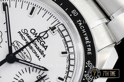 SpeedMaster Series Snoopy Limited Edition Black Tachymeter Bezel  White Dial with White Subdials and Snoopy Insignia Solid Stainless Steel 316L Bracelet