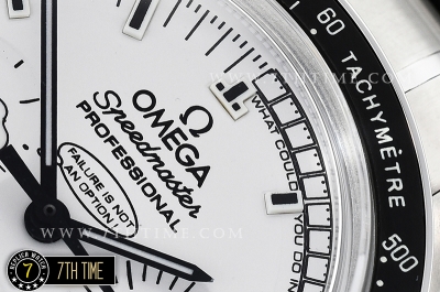 SpeedMaster Series Snoopy Limited Edition Black Tachymeter Bezel  White Dial with White Subdials and Snoopy Insignia Solid Stainless Steel 316L Bracelet