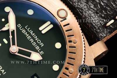 PAM382N Bronzo Submersible BR/LE Green Dial Mod9000