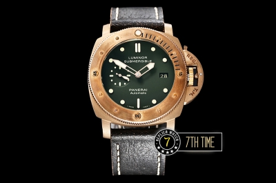 PAM382N Bronzo Submersible BR/LE Green Dial Mod9000