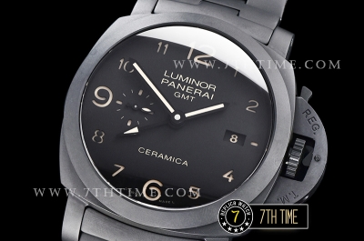 PAM438 Luminor Tuttonero 1950 GMT Ceramica Black Dial P9001