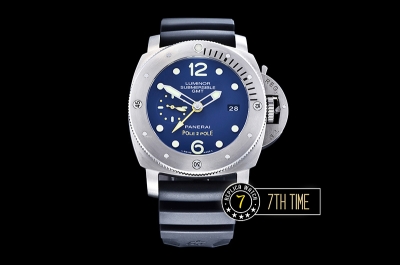 PAM719 Luminor Submersible 1950 GMT SS/RU Blue Dial Asia 23J