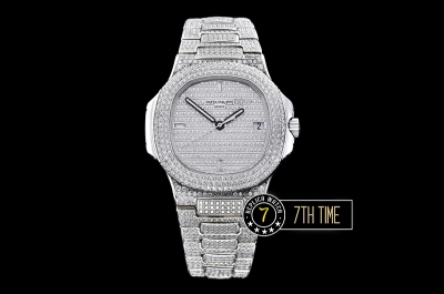 Nautilus Jumbo Ref.5711 Diamonds SS/SS Diamond Crested Dial MY9015 Mod