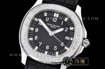 Aquanaut Ladies 5067A Diamonds Bezel SS/RU Black Checkered Dial Swiss Quartz