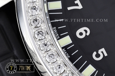 Aquanaut Ladies 5067A Diamonds Bezel SS/RU Black Checkered Dial Swiss Quartz