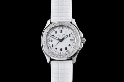 Aquanaut Ladies 5067A Diamonds Bezel SS/RU White Checkered Dial Swiss Quartz
