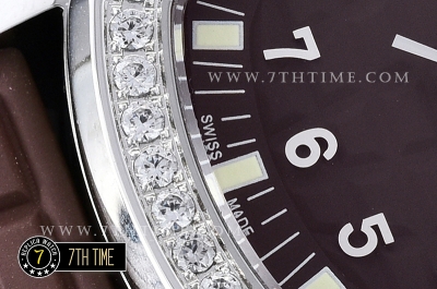 Aquanaut Ladies 5067A Diamonds Bezel SS/RU Brown Checkered Dial Swiss Quartz