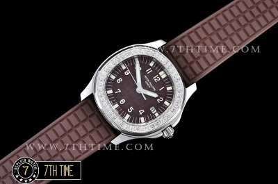 Aquanaut Ladies 5067A Diamonds Bezel SS/RU Brown Checkered Dial Swiss Quartz