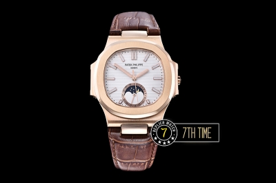 Nautilus MoonPhase 42mm RG/LE White Dial MY9015 Mod