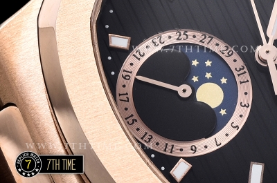 Nautilus MoonPhase 42mm RG/LE Black Dial MY9015 Mod