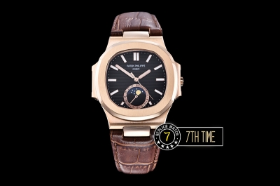 Nautilus MoonPhase 42mm RG/LE Black Dial MY9015 Mod