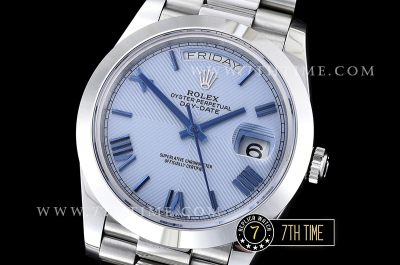 DayDate 228206 SS/SS Blue Roman Dial Smooth Bezel Swiss 2836
