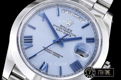 DayDate 228206 SS/SS Blue Roman Dial Smooth Bezel Swiss 2836