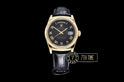 DayDate 36mm YG/LE Black Roman Dial A2836