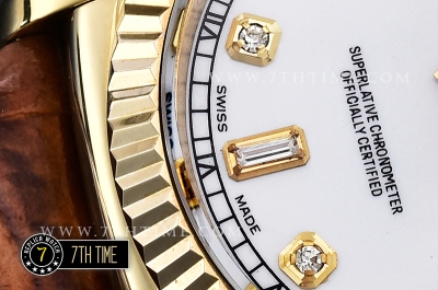 DayDate 36mm YG/LE White Dial with Diamond Markers A2836