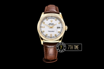 DayDate 36mm YG/LE White Dial with Diamond Markers A2836