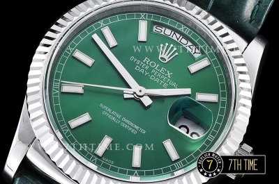 DayDate 36mm SS/LE Green Sticks Dial A2836
