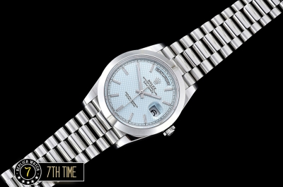 DayDate 40mm SS/SS Blue Stick Dial Smooth Bezel A2836 Mod3255