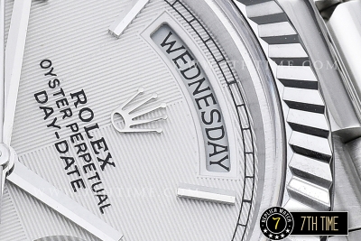 DayDate 40mm SS/SS White Dial Roman Markers Fluted Bezel A2836 Mod3255