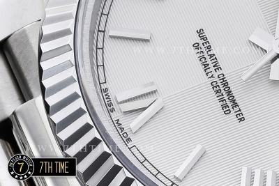 DayDate 40mm SS/SS White Dial Roman Markers Fluted Bezel A2836 Mod3255