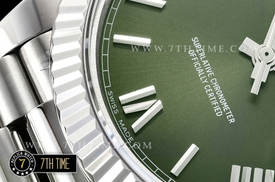 DayDate 228206 SS/SS Green Dial Roman Numerals A3255 Mod