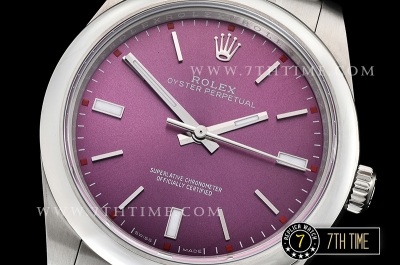 Oyster Perpetual 39mm 114300 Red Grape Dial with Stick Markers 316F Rolesor Oyster Bracelet Asia2836