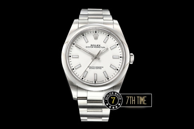 Oyster Perpetual 39mm 114300 White Dial with Stick Markers 904L Asia 3132
