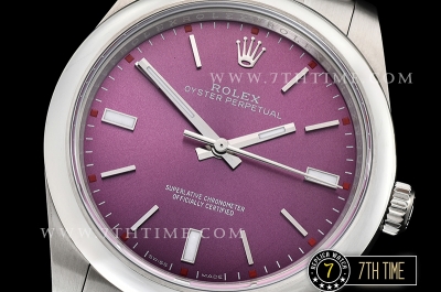 Oyster Perpetual 39mm 114300 Red Grape Dial with Stick Markers 904L Asia 3132