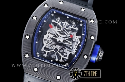 Richard Mille RM001 RM001 Tourbillon FC/VRU Custom Movement Blue Inner Bezel Black Rubber Strap