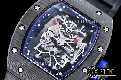 Richard Mille RM001 RM001 Tourbillon FC/VRU Custom Movement Blue Inner Bezel Black Rubber Strap