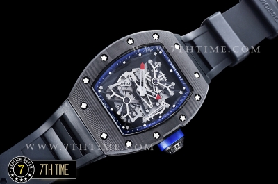 Richard Mille RM001 RM001 Tourbillon FC/VRU Custom Movement Blue Inner Bezel Black Rubber Strap