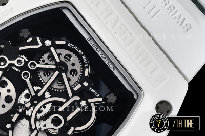 Richard Mille RM055 Bubba Watson CER/RU Skeleton White/Red MY8215 Mod