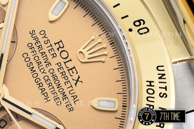 Daytona Two Tone YG/SS Gold Dial Gold Stick A7750