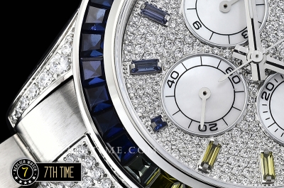 Daytona 116599 Rainbow SS/SS Full Diamond Paved Dial Dial A7750 4130 Mod